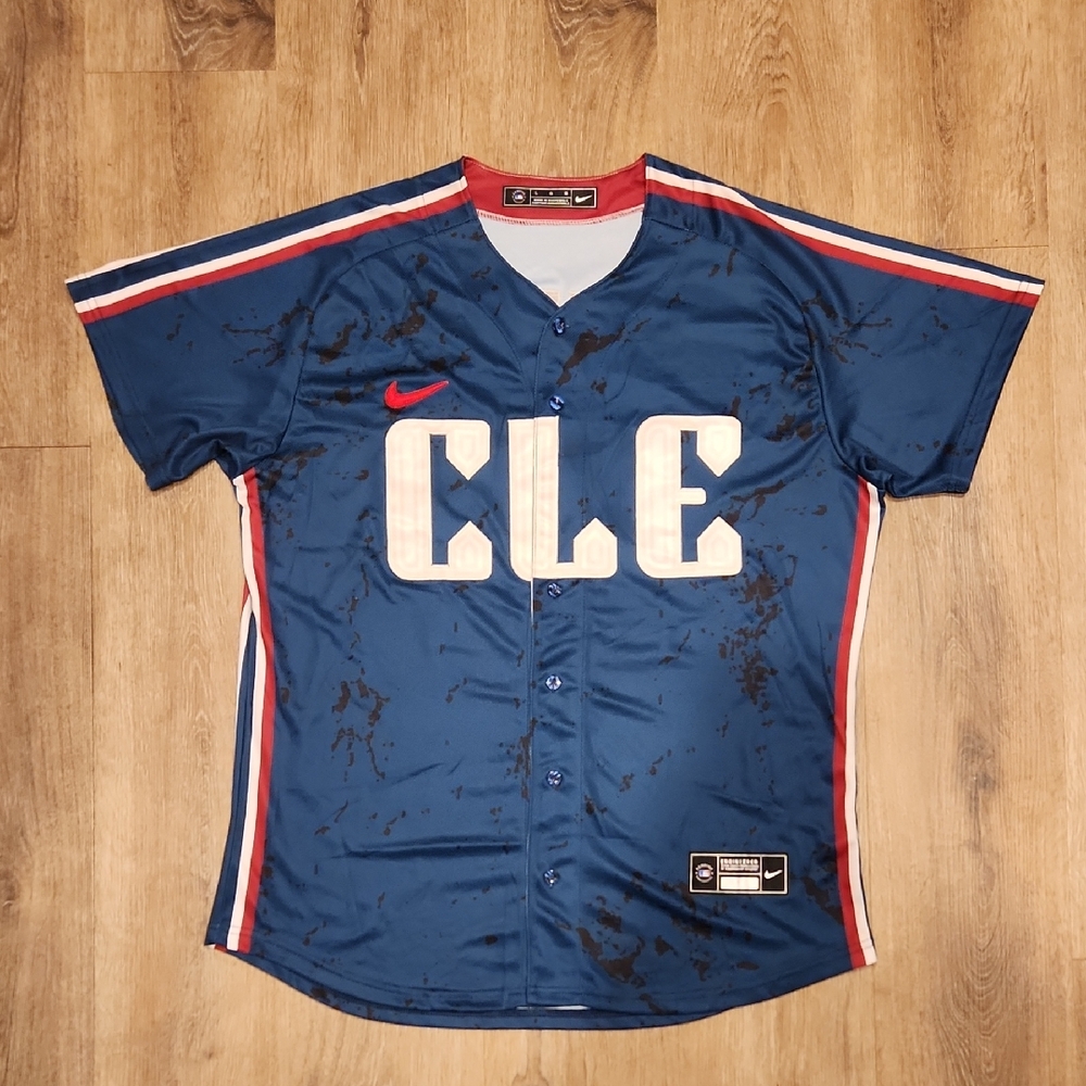 Shane Bieber Cleveland Indians Guardians Stitched Mens L Large New